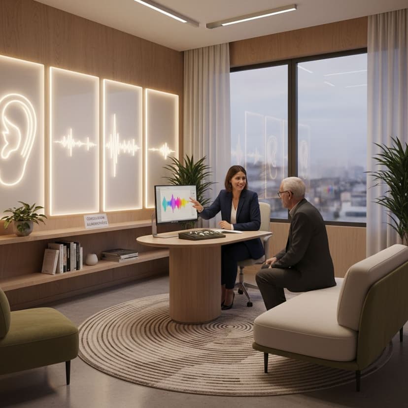 consultation audioprothèse chaleureuse et moderne